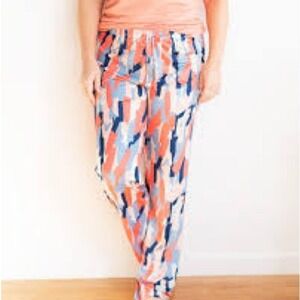 Viv &‎ Lou Abstract Print Pallazzo Pants Women's Size L XL Lightweight Comfort